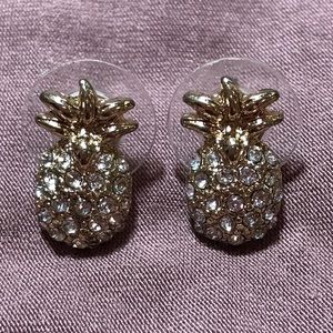 Pineapple Stud Earrings with Gemstones